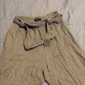 Indah Taupe Straight Leg Pants with Belt